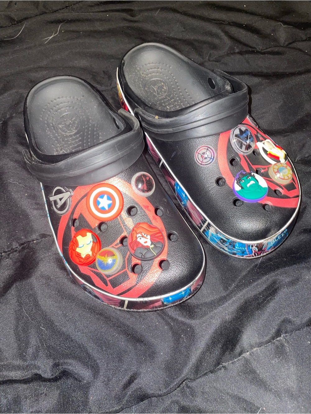 Crocs marvel avengers iron man Black crocband Clog Shoes m5 w7